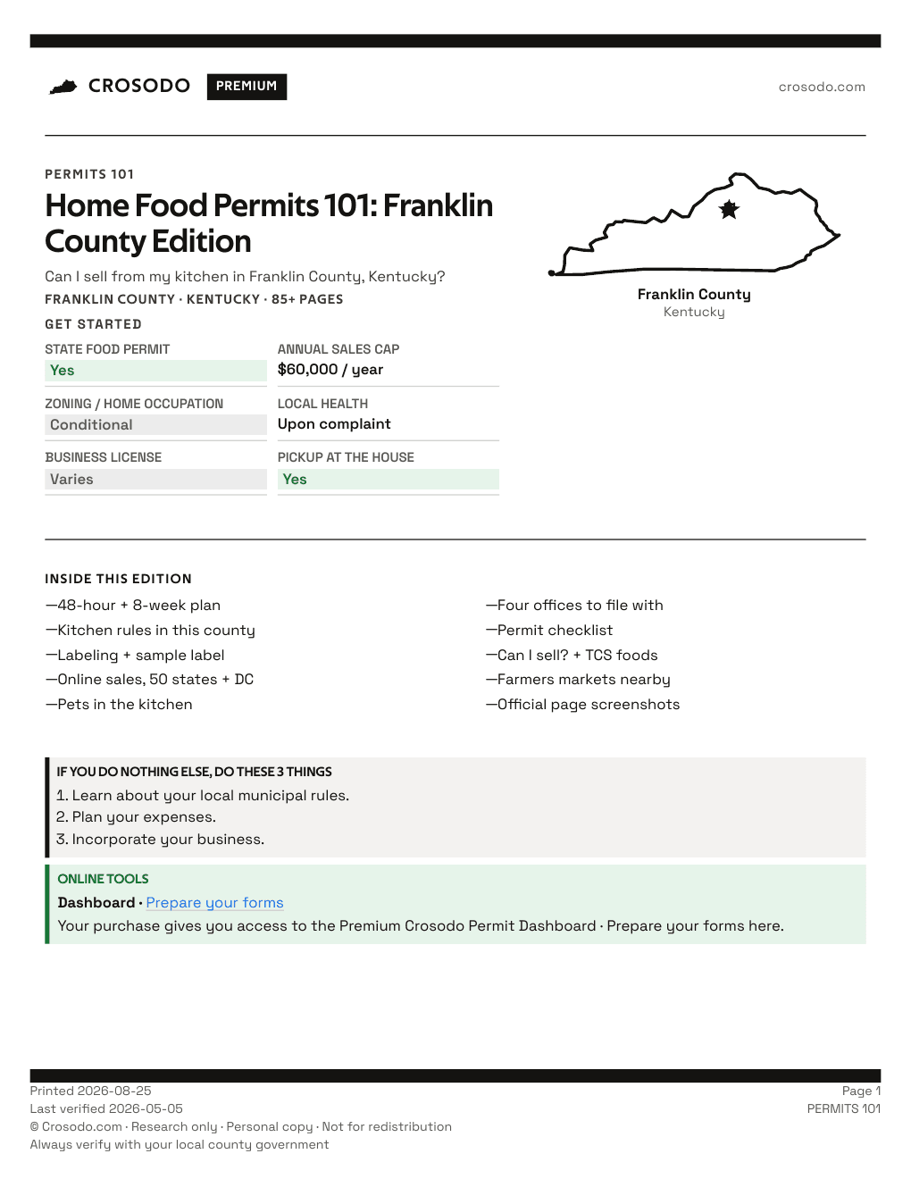 Permit Guide 101 cover for Franklin County