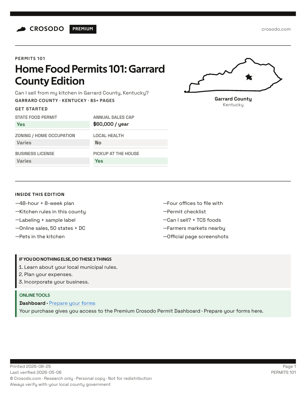 Permit Guide 101 cover for Garrard County