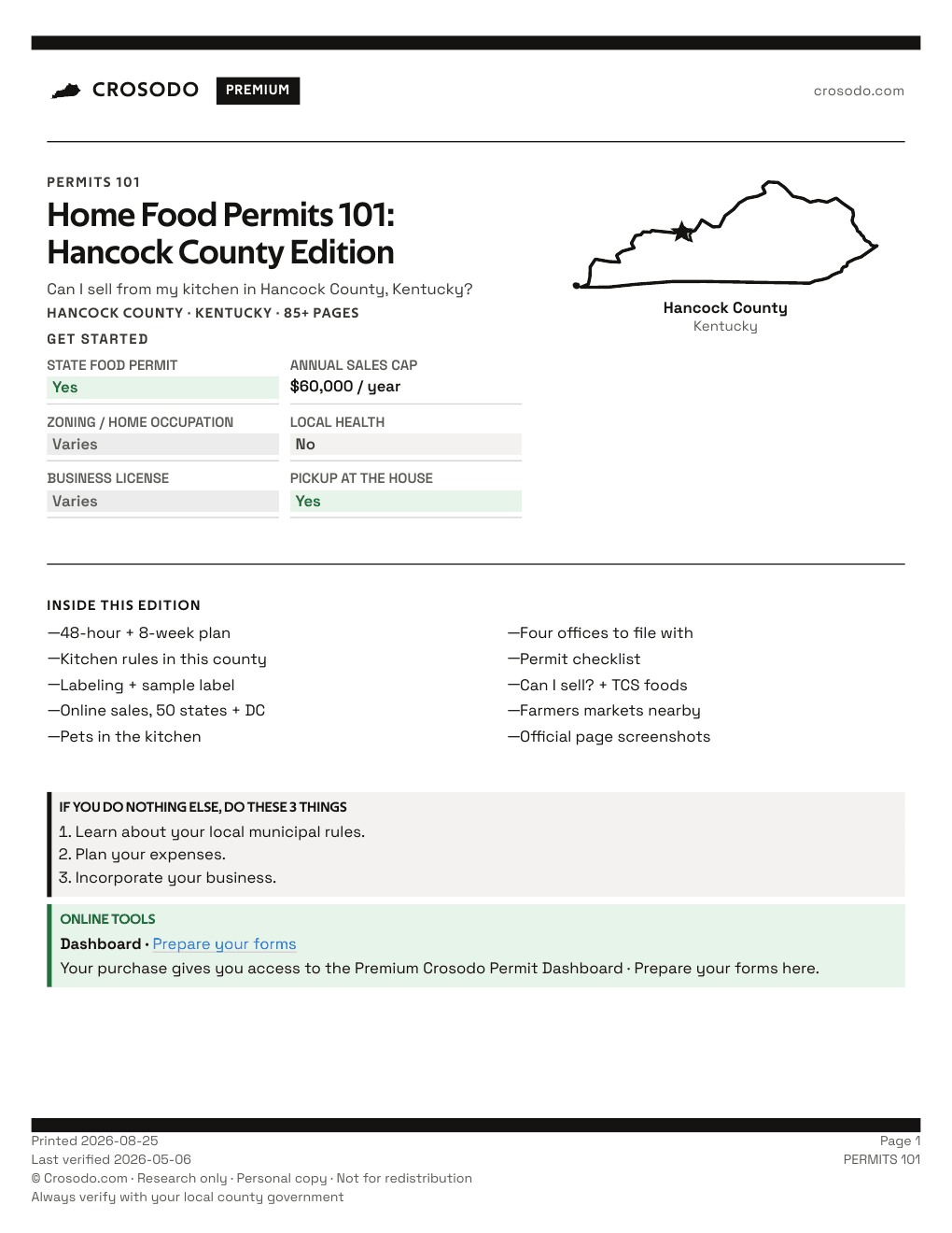 Permit Guide 101 cover for Hancock County
