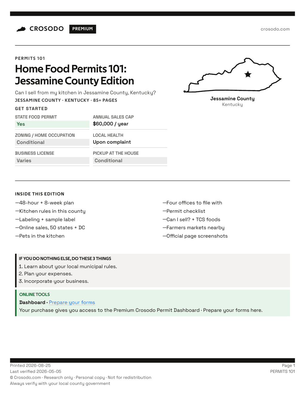 Permit Guide 101 cover for Jessamine County
