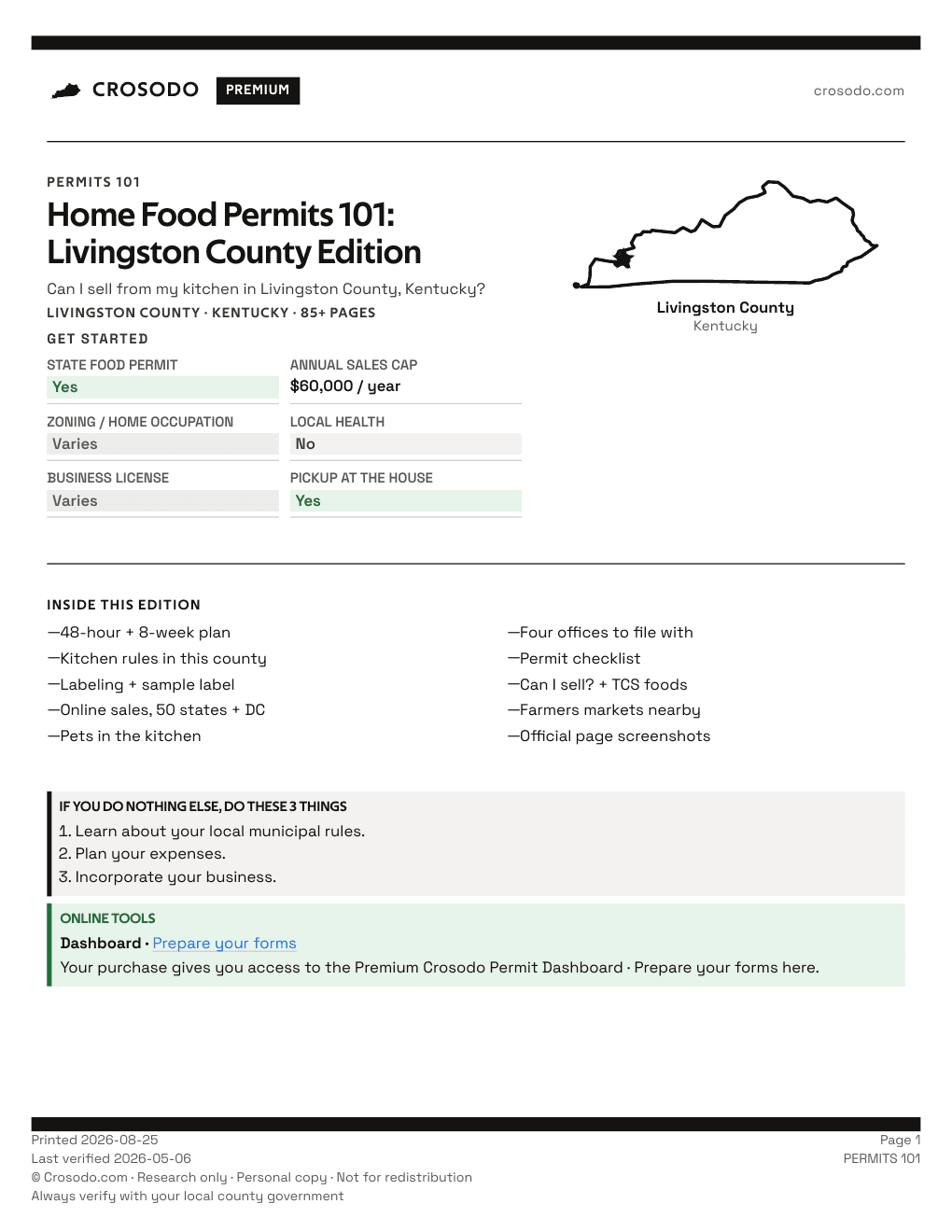 Permit Guide 101 cover for Livingston County