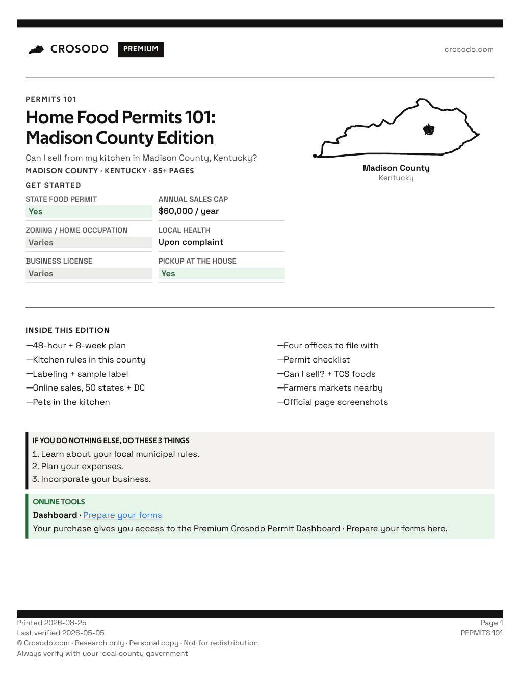Permit Guide 101 cover for Madison County