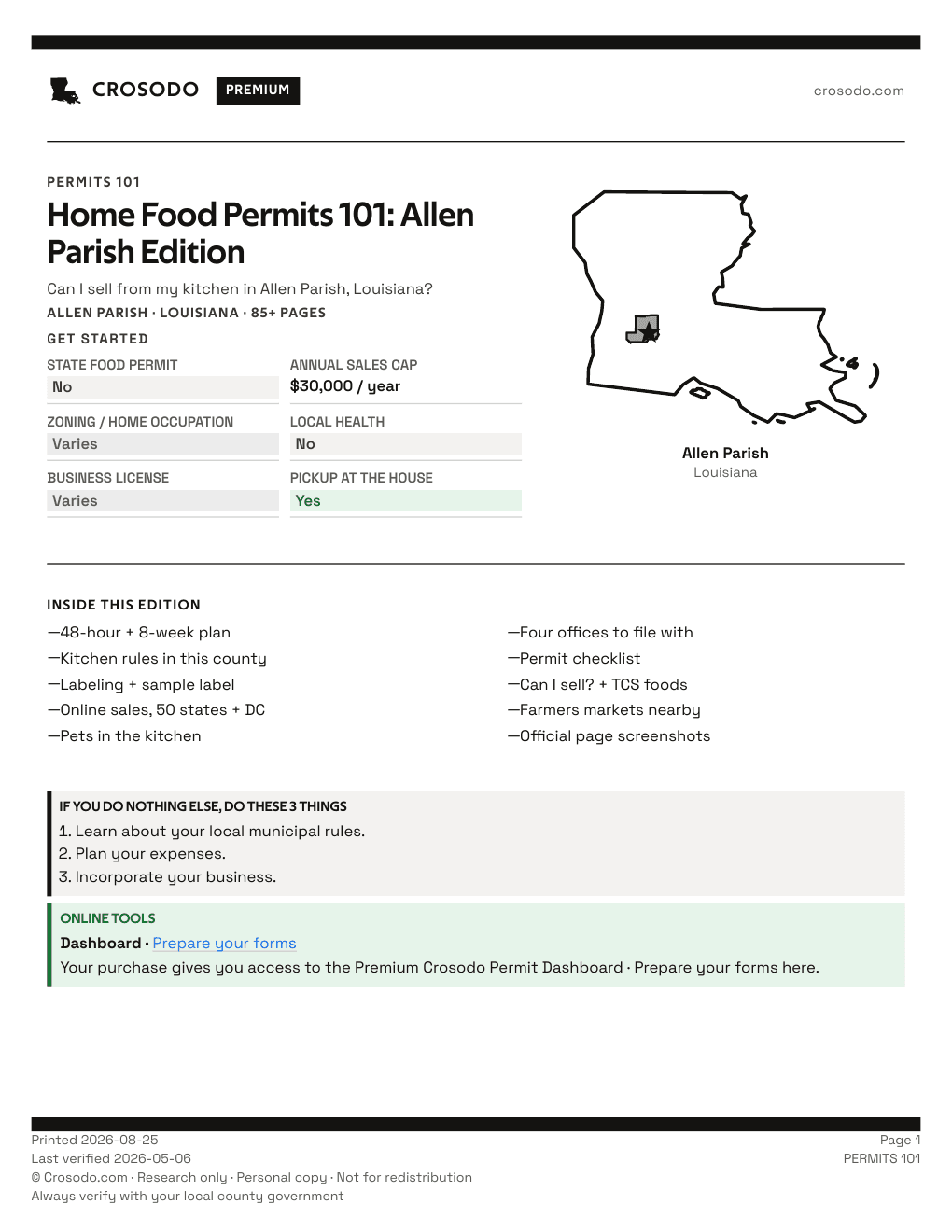 Permit Guide 101 cover for Allen Parish