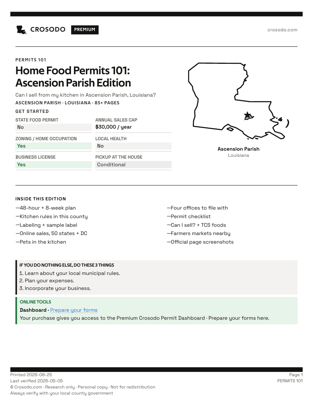 Permit Guide 101 cover for Ascension Parish