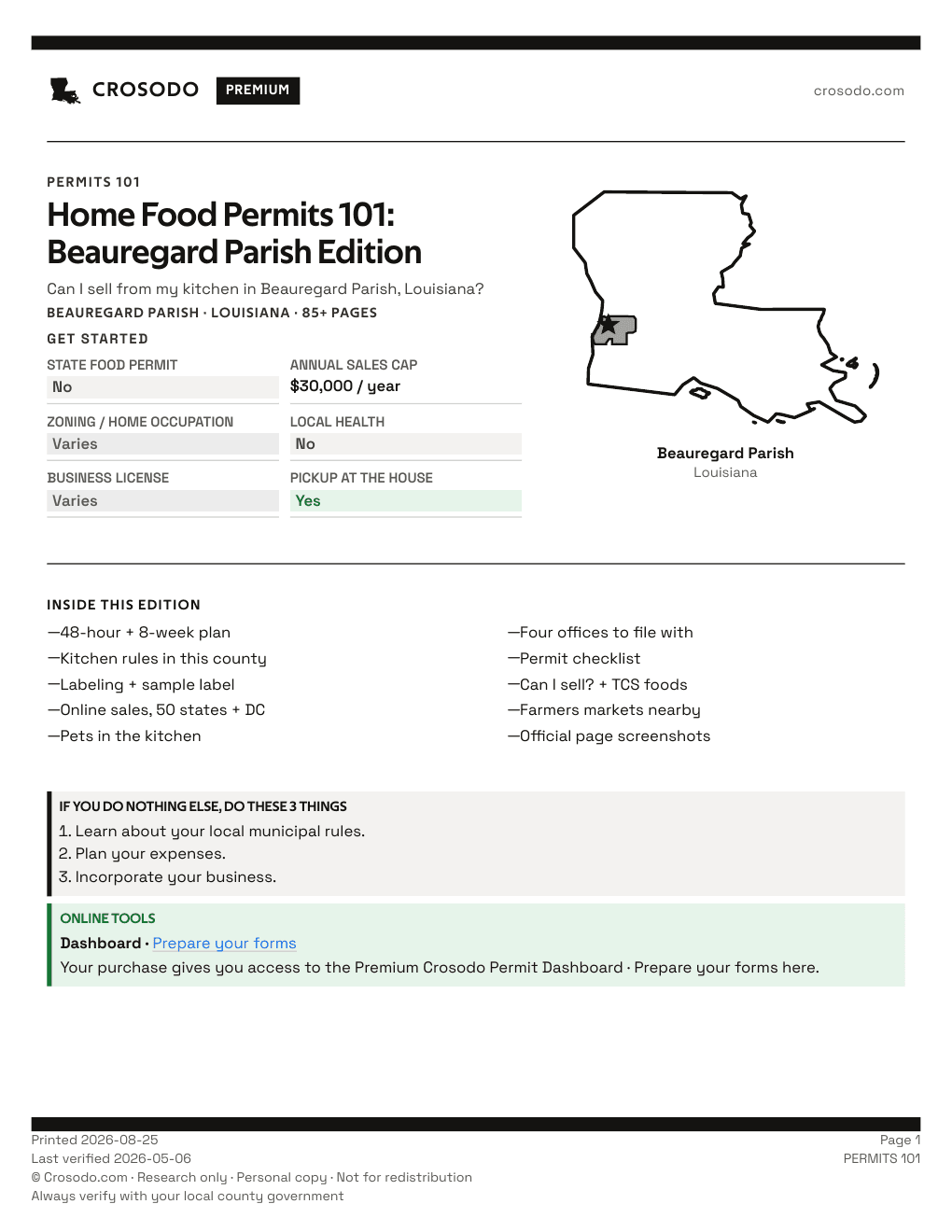 Permit Guide 101 cover for Beauregard Parish