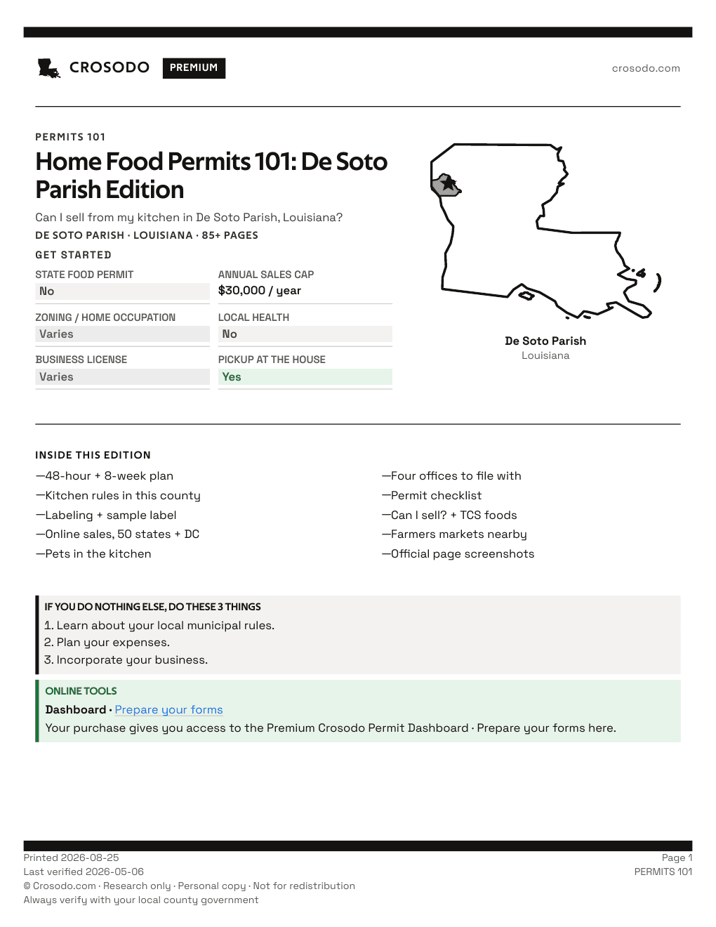Permit Guide 101 cover for De Soto Parish