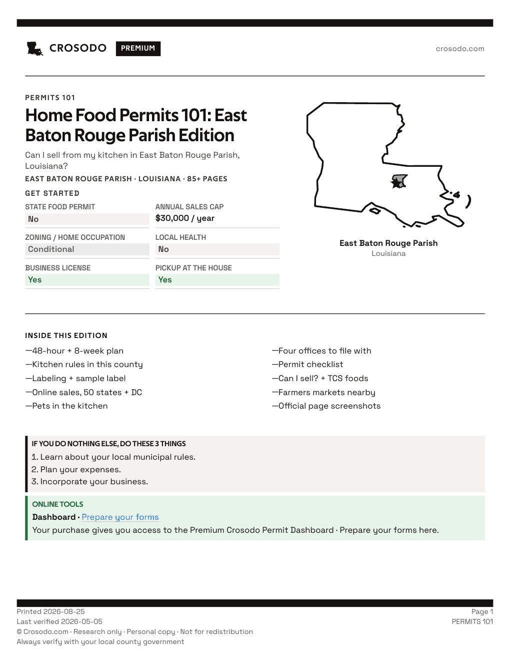Permit Guide 101 cover for East Baton Rouge Parish