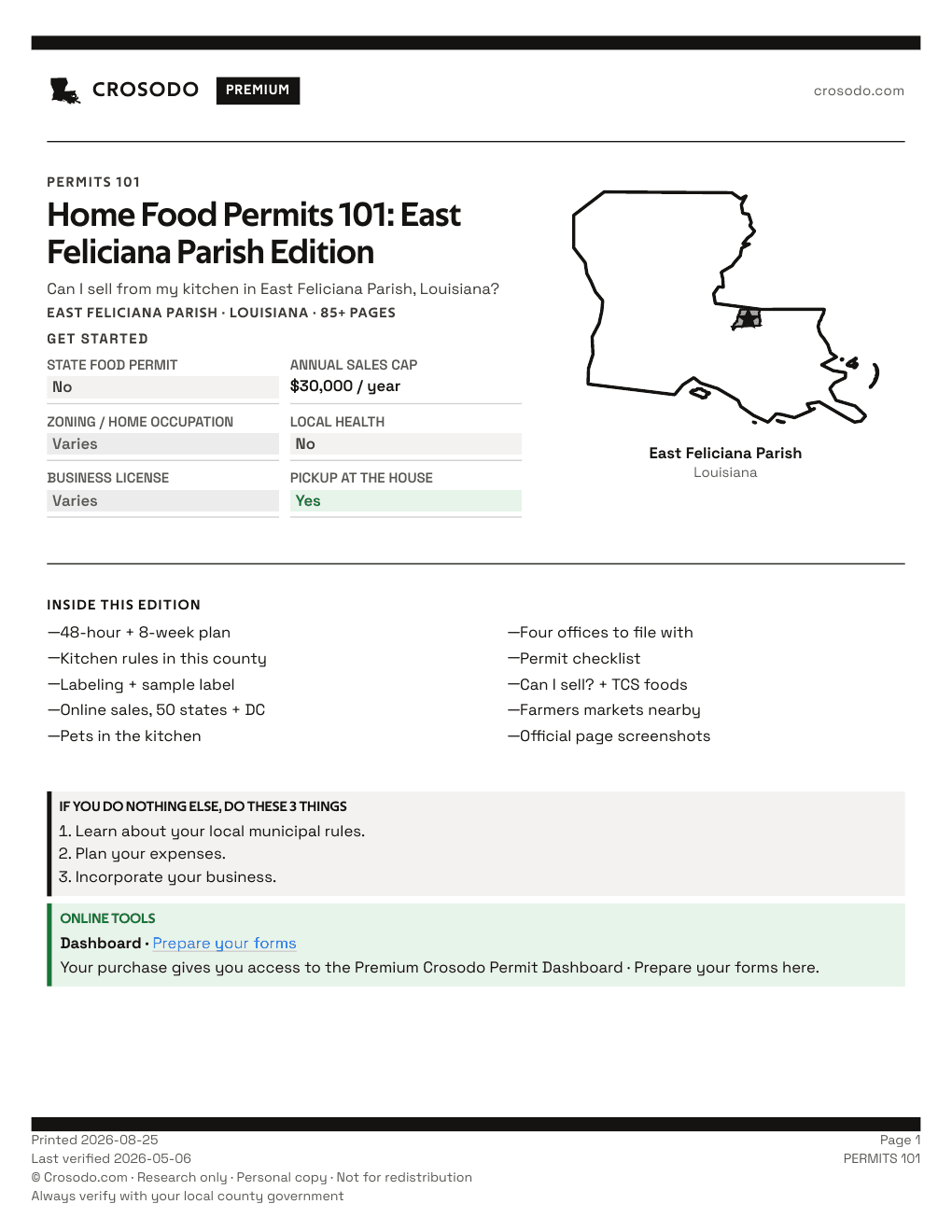 Permit Guide 101 cover for East Feliciana Parish