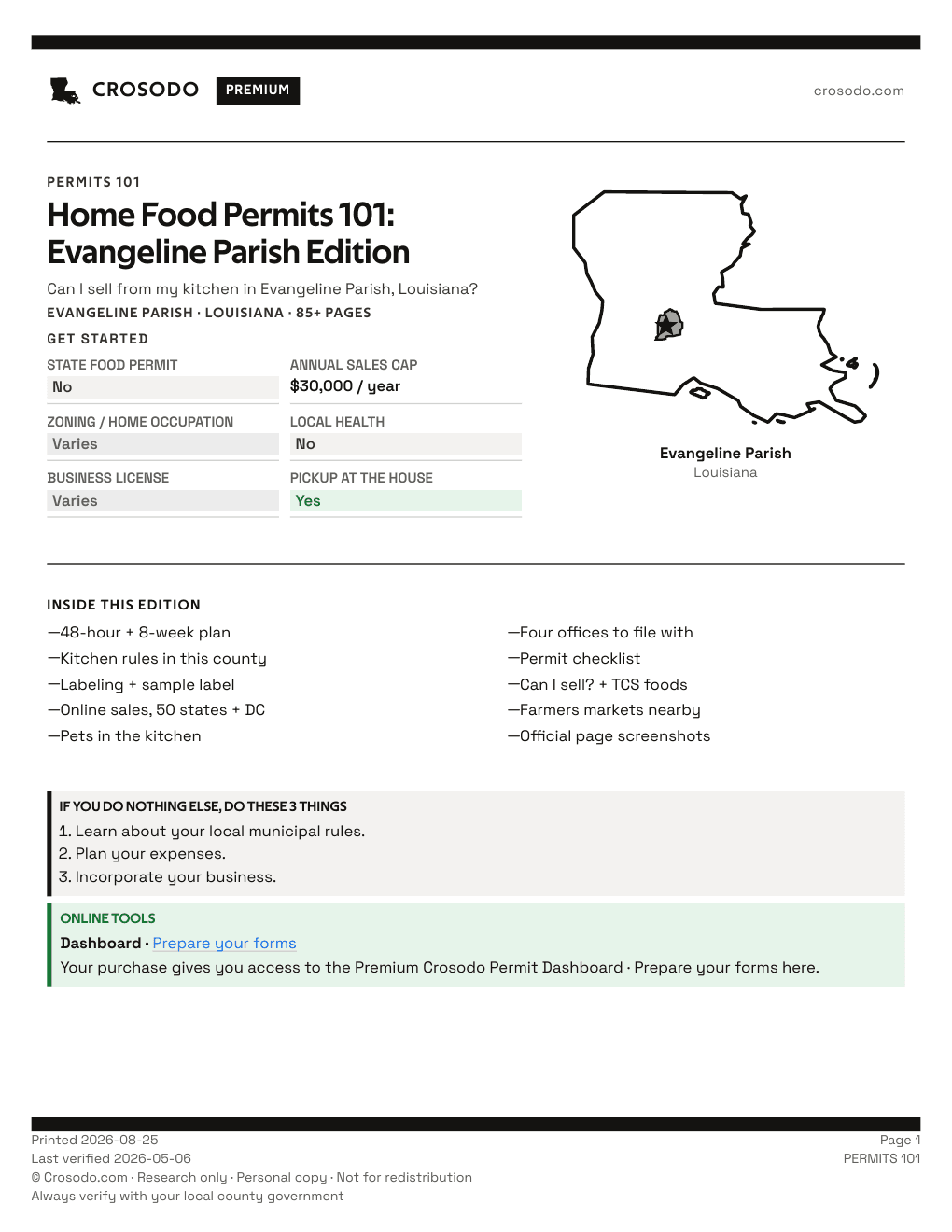 Permit Guide 101 cover for Evangeline Parish