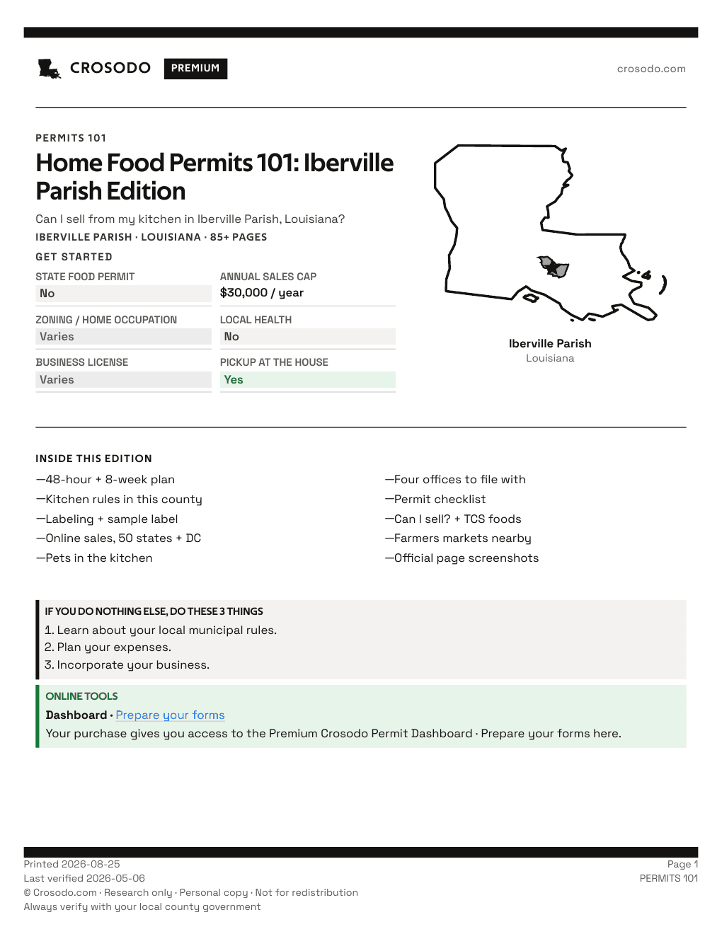 Permit Guide 101 cover for Iberville Parish
