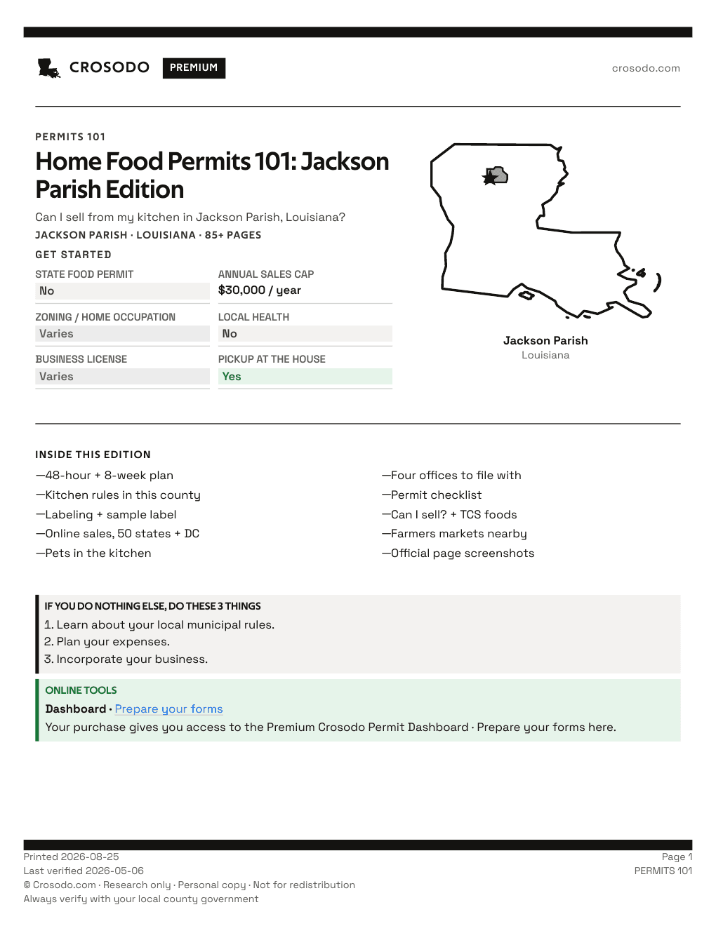 Permit Guide 101 cover for Jackson Parish
