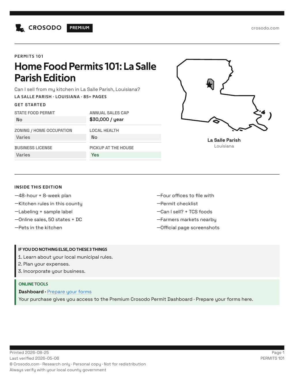 Permit Guide 101 cover for La Salle Parish