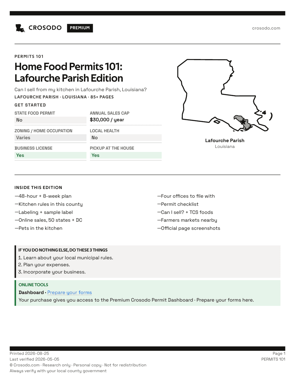 Permit Guide 101 cover for Lafourche Parish