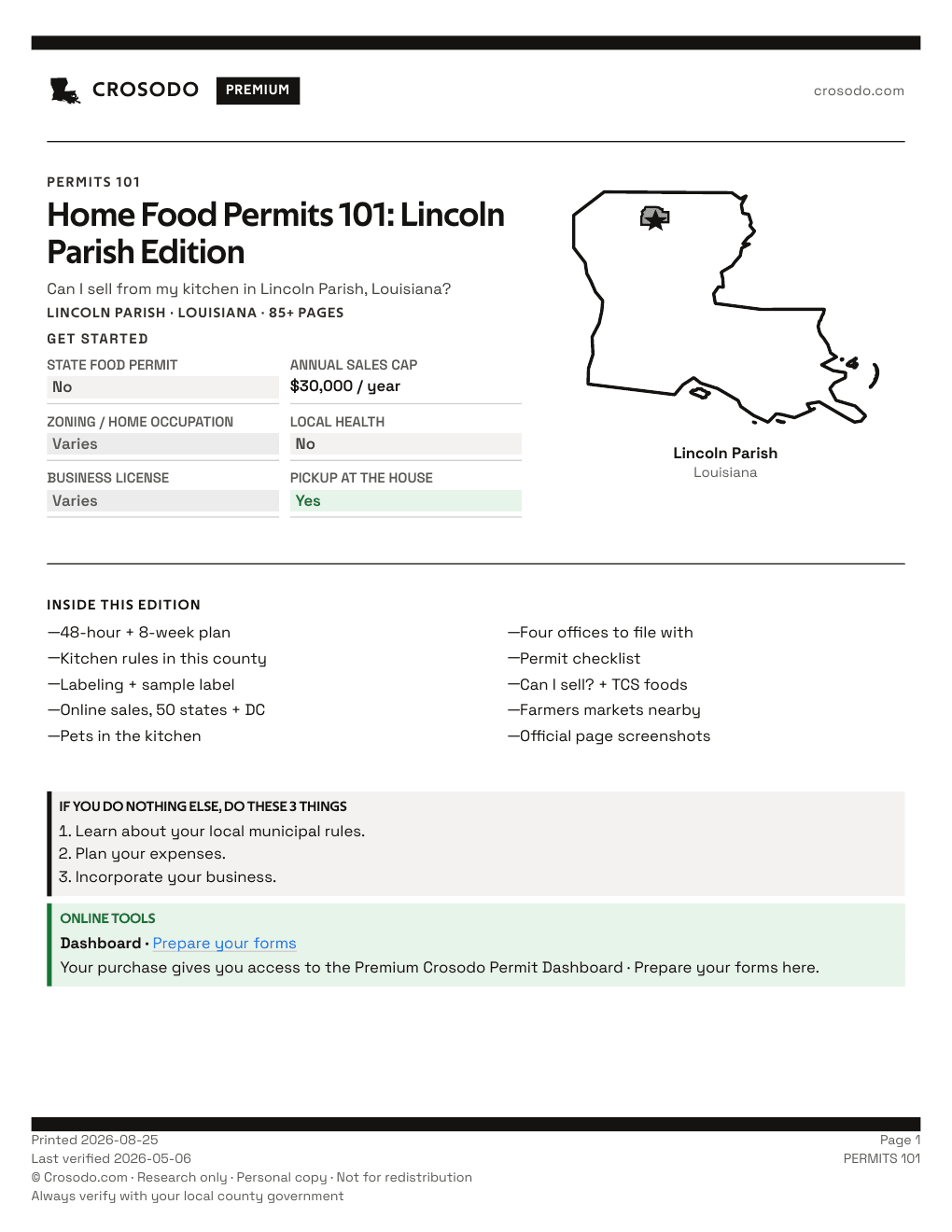 Permit Guide 101 cover for Lincoln Parish