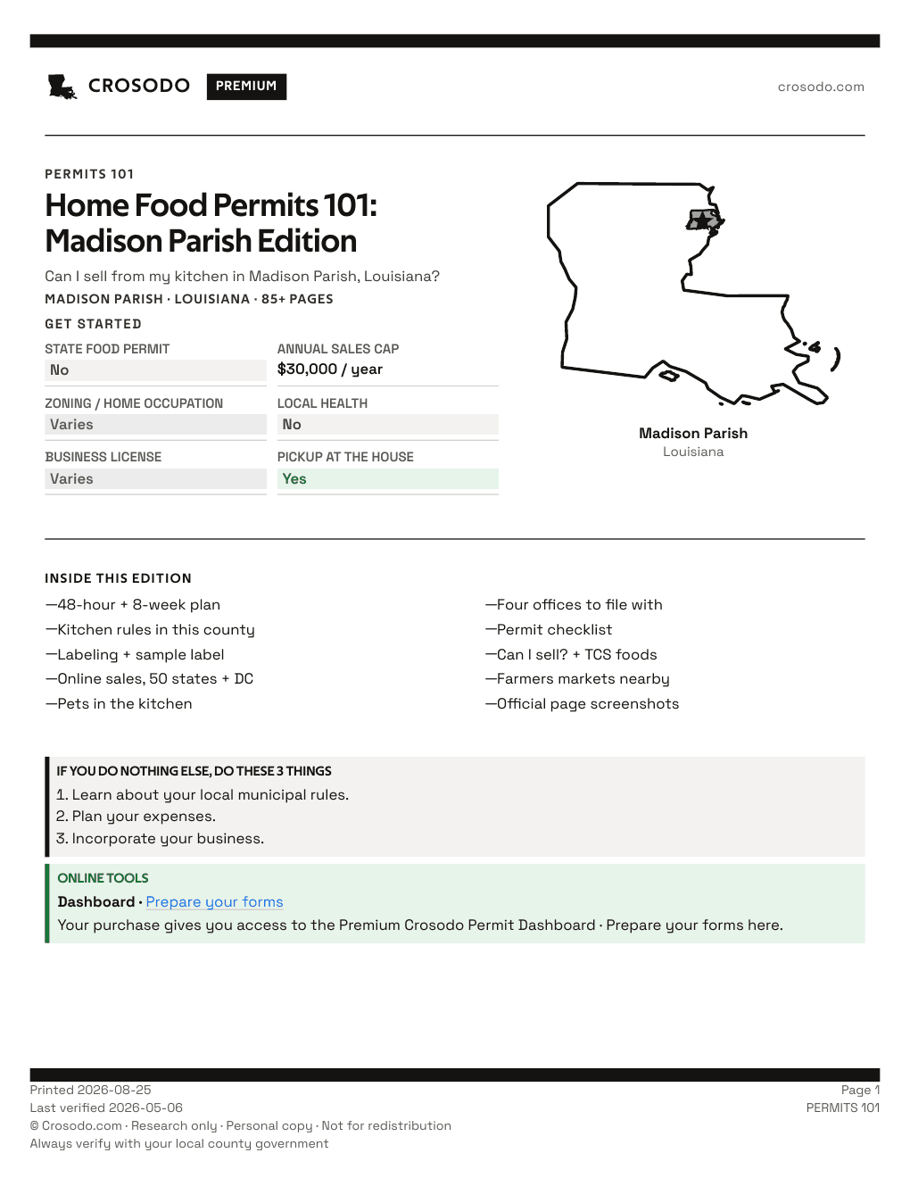 Permit Guide 101 cover for Madison Parish