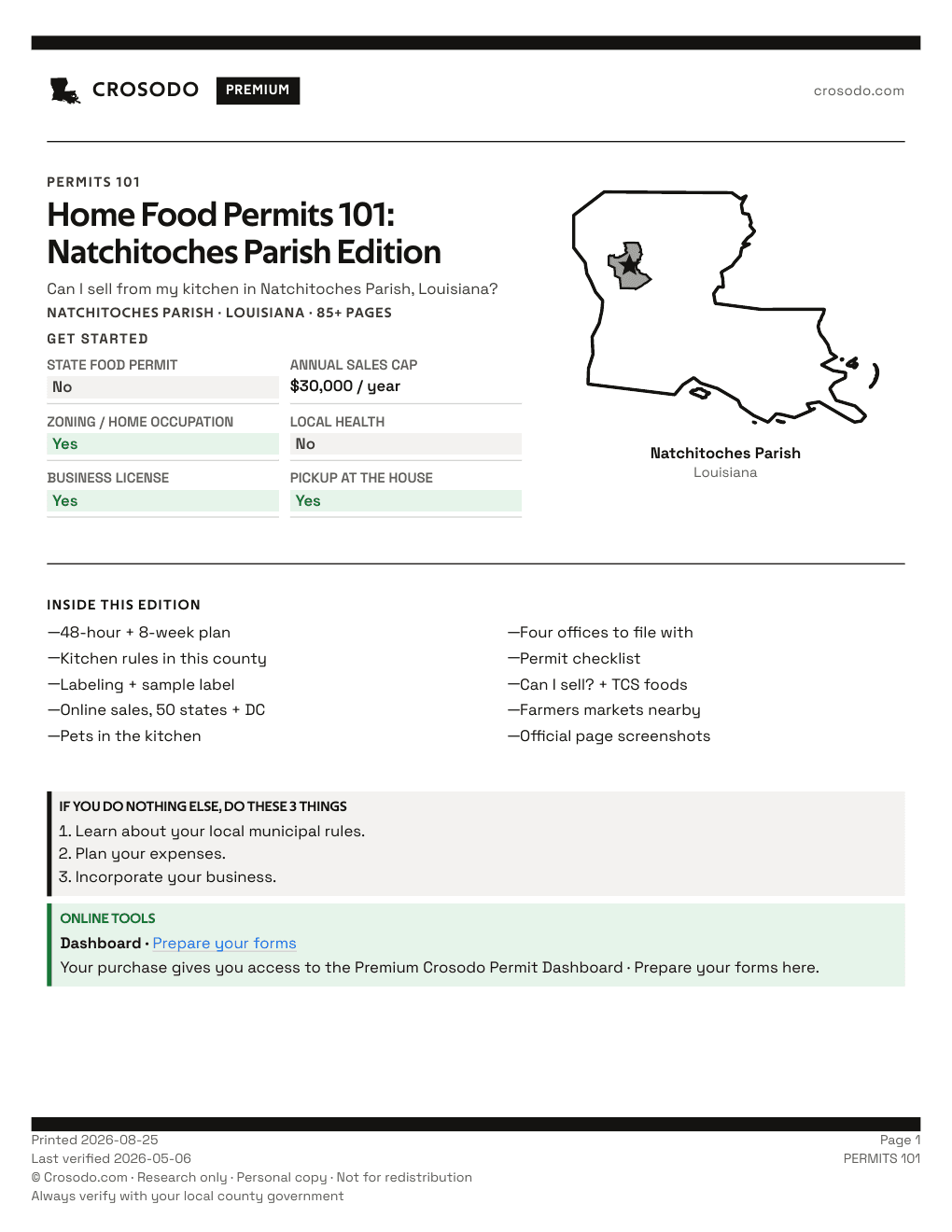 Permit Guide 101 cover for Natchitoches Parish