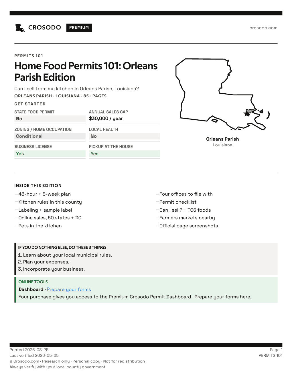 Permit Guide 101 cover for Orleans Parish