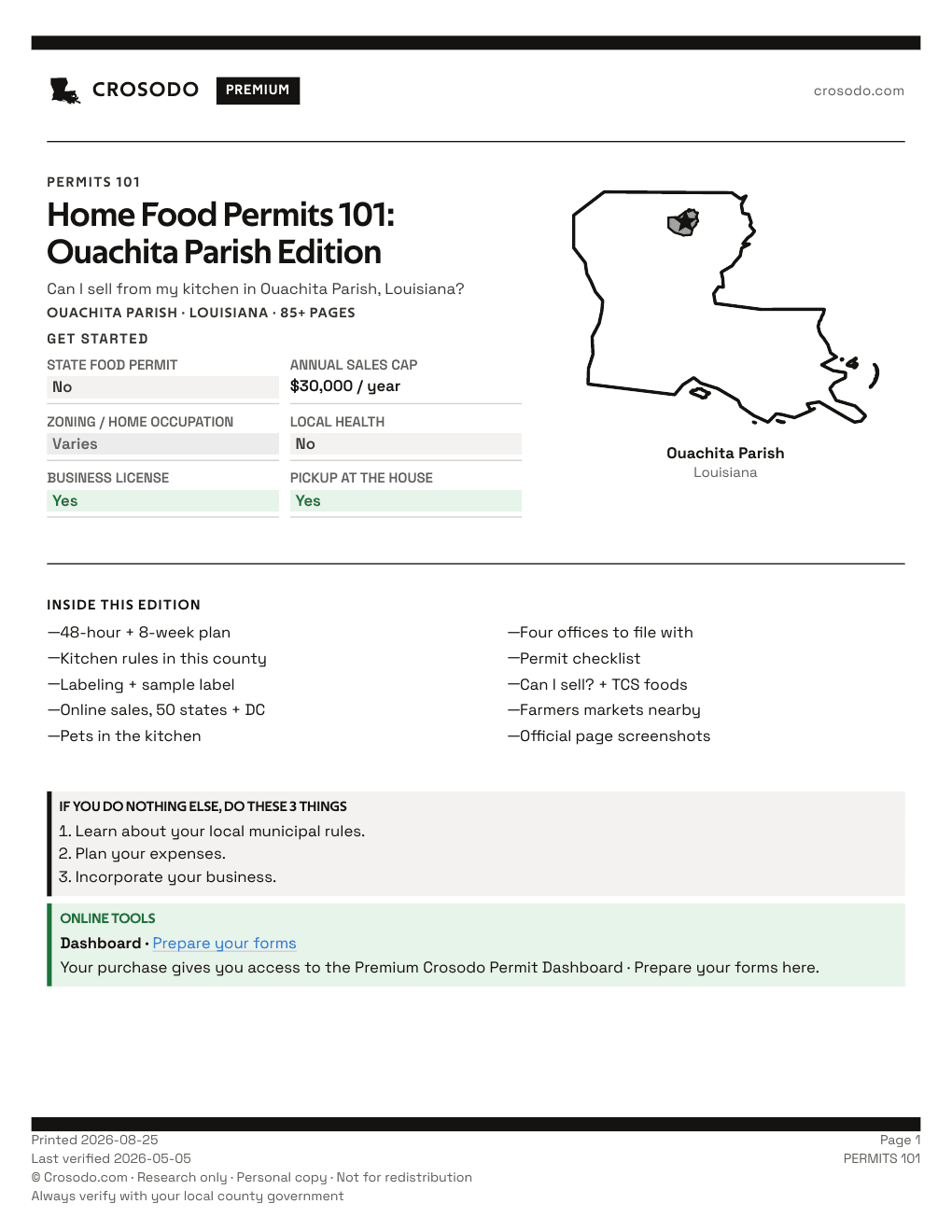 Permit Guide 101 cover for Ouachita Parish