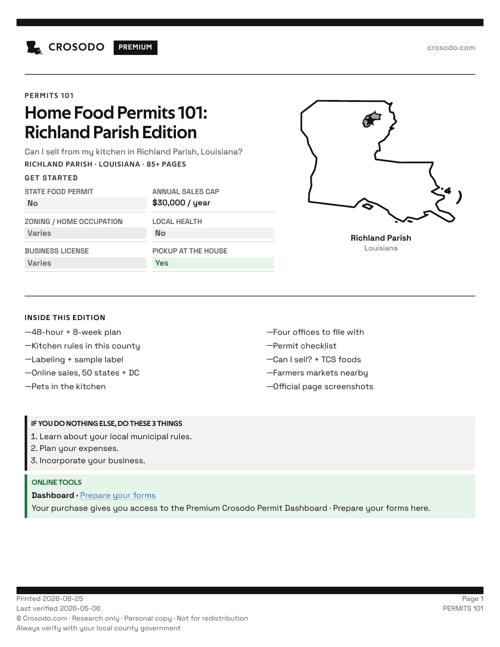 Permit Guide 101 cover for Richland Parish