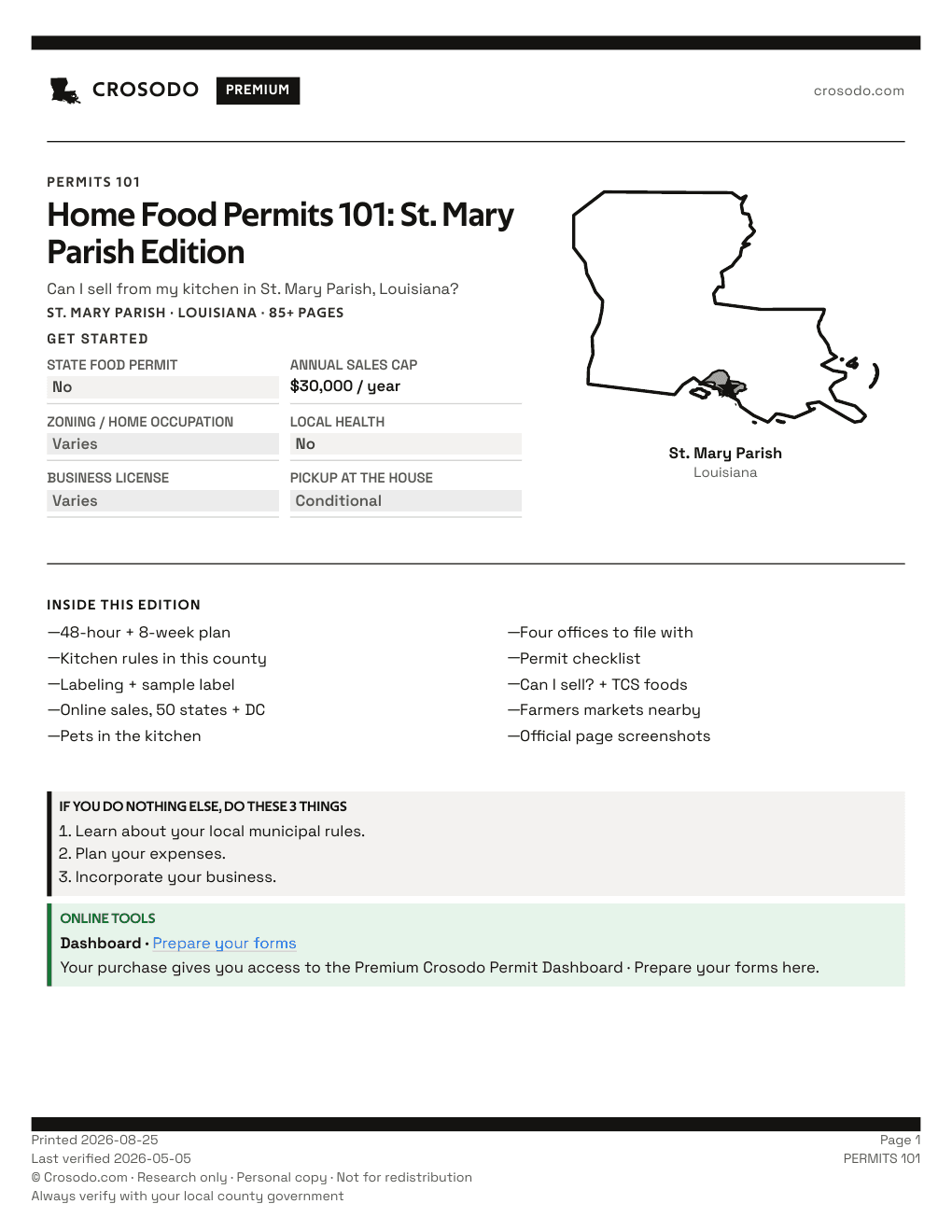 Permit Guide 101 cover for St. Mary Parish
