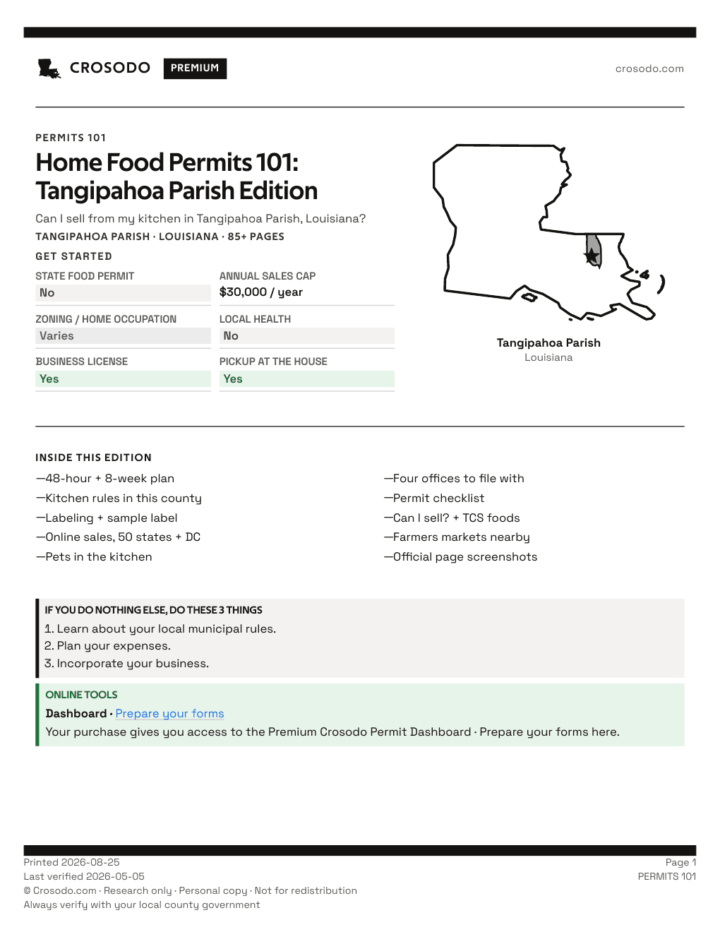 Permit Guide 101 cover for Tangipahoa Parish