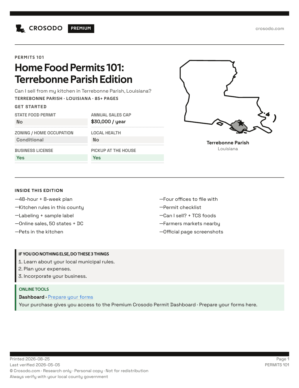 Permit Guide 101 cover for Terrebonne Parish