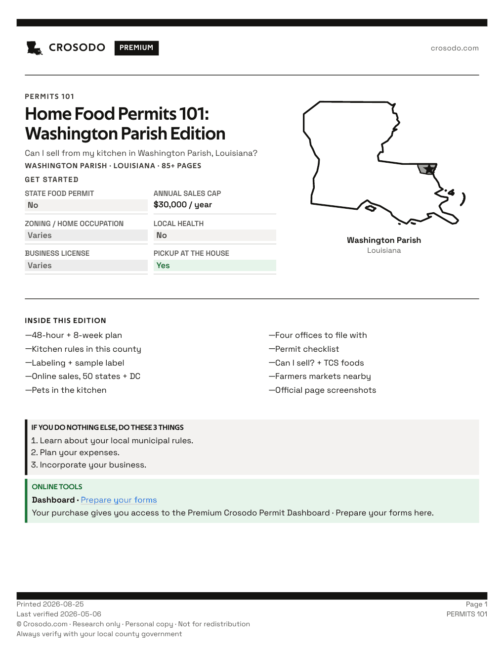 Permit Guide 101 cover for Washington Parish