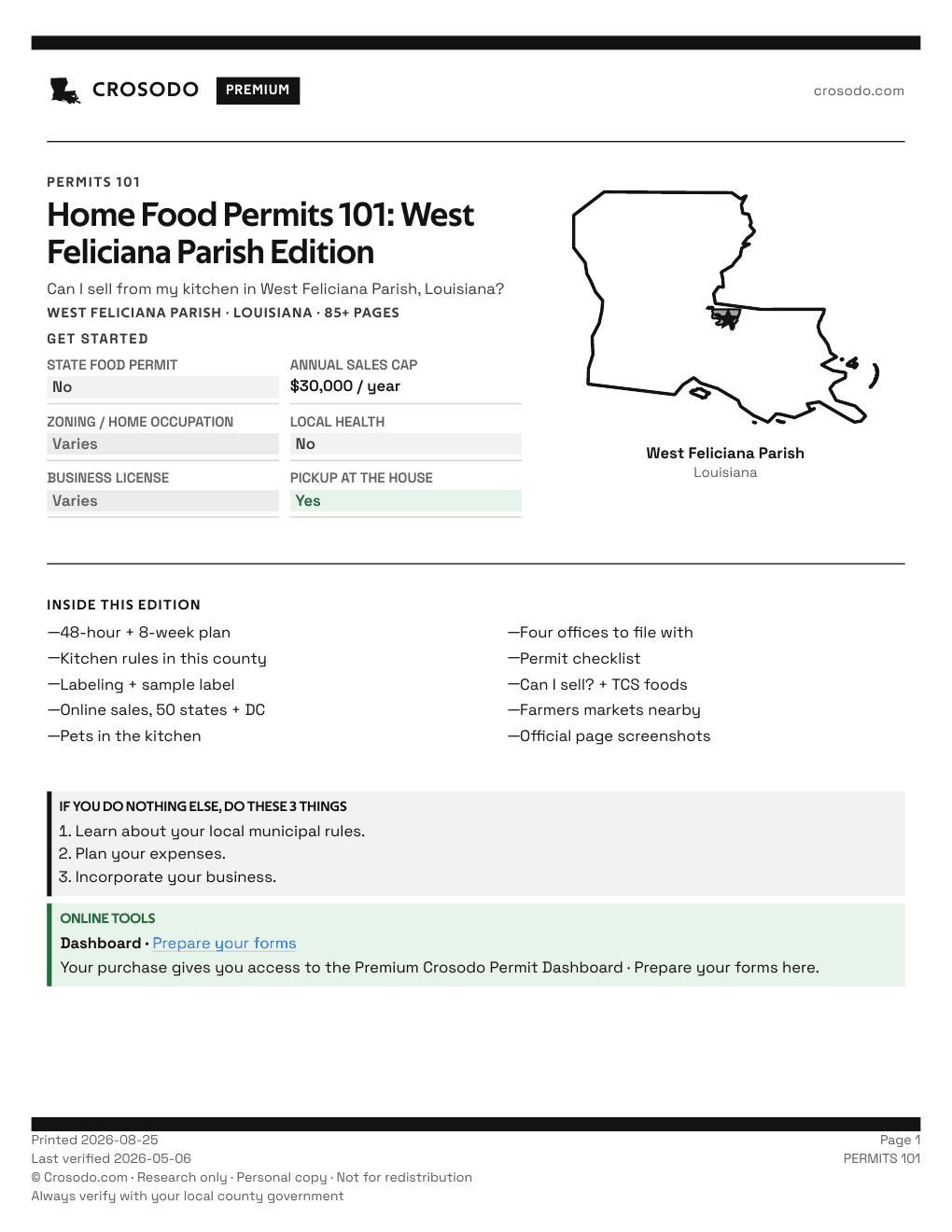 Permit Guide 101 cover for West Feliciana Parish