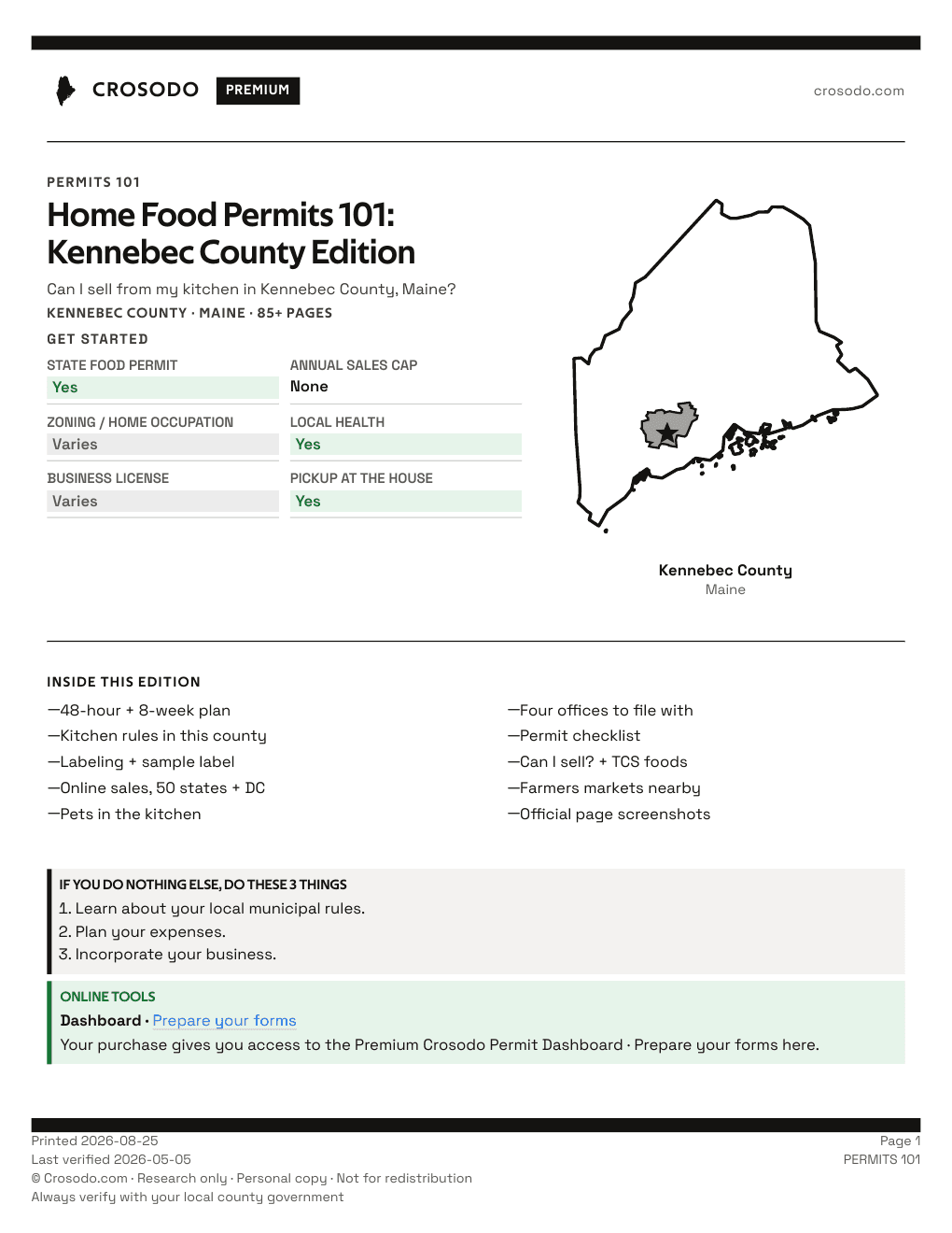 Permit Guide 101 cover for Kennebec County