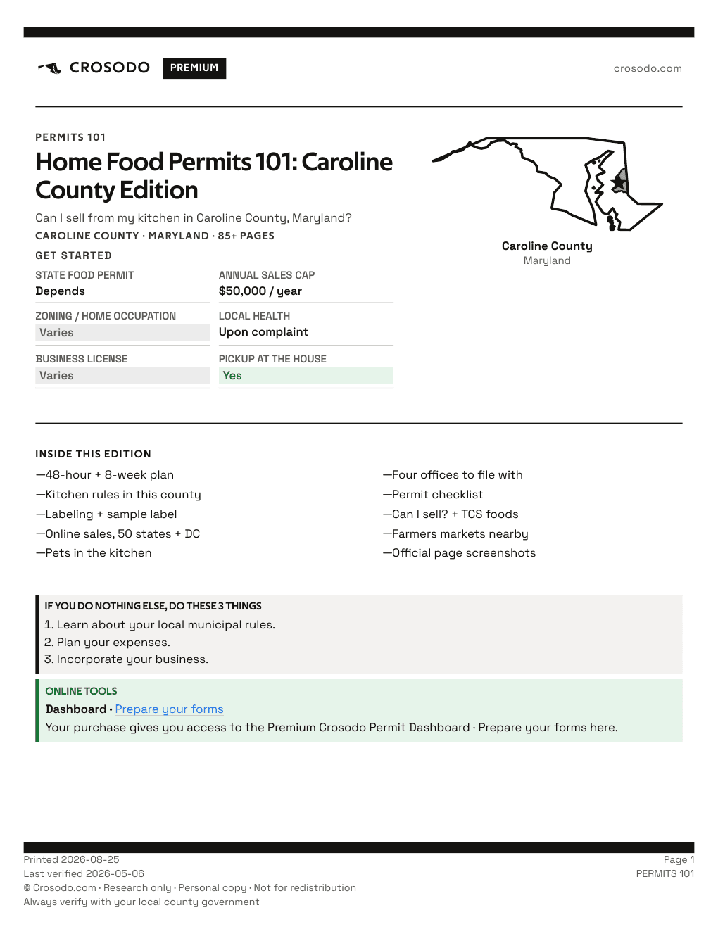 Permit Guide 101 cover for Caroline County