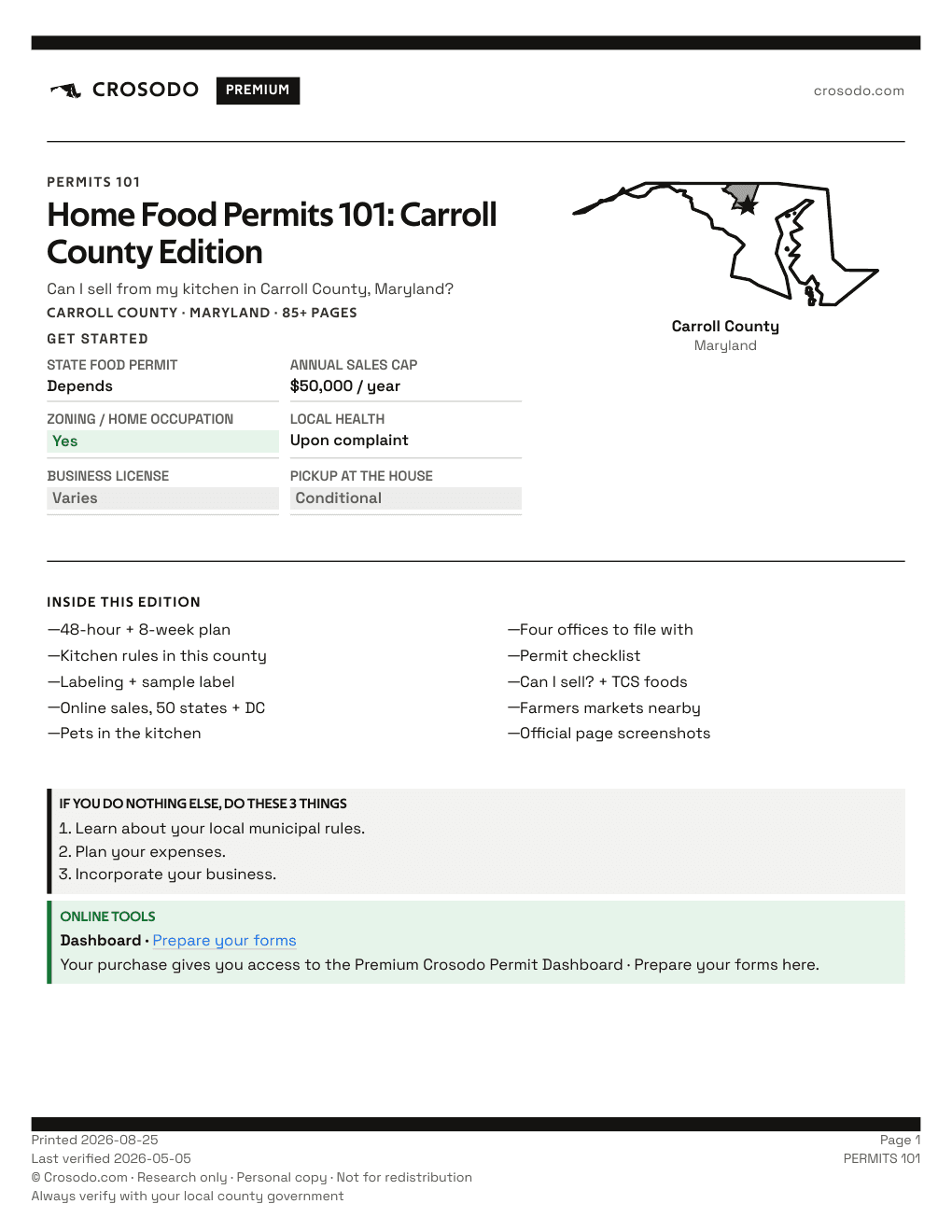 Permit Guide 101 cover for Carroll County