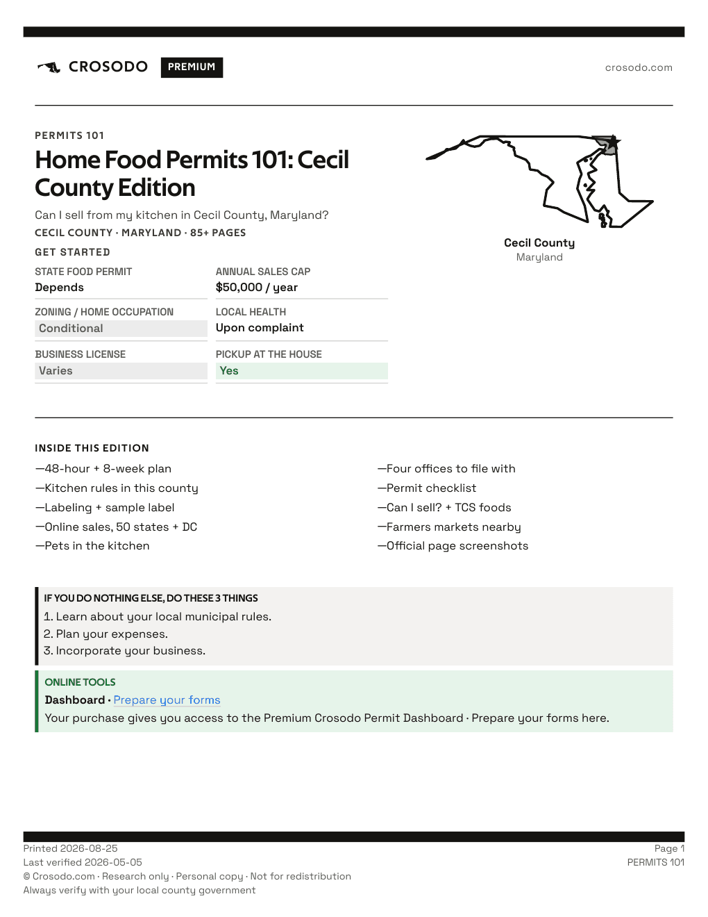 Permit Guide 101 cover for Cecil County