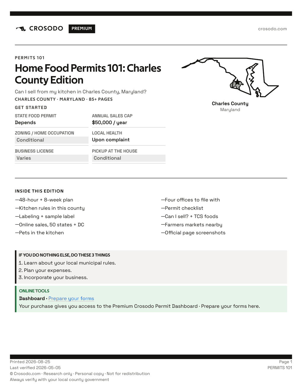 Permit Guide 101 cover for Charles County