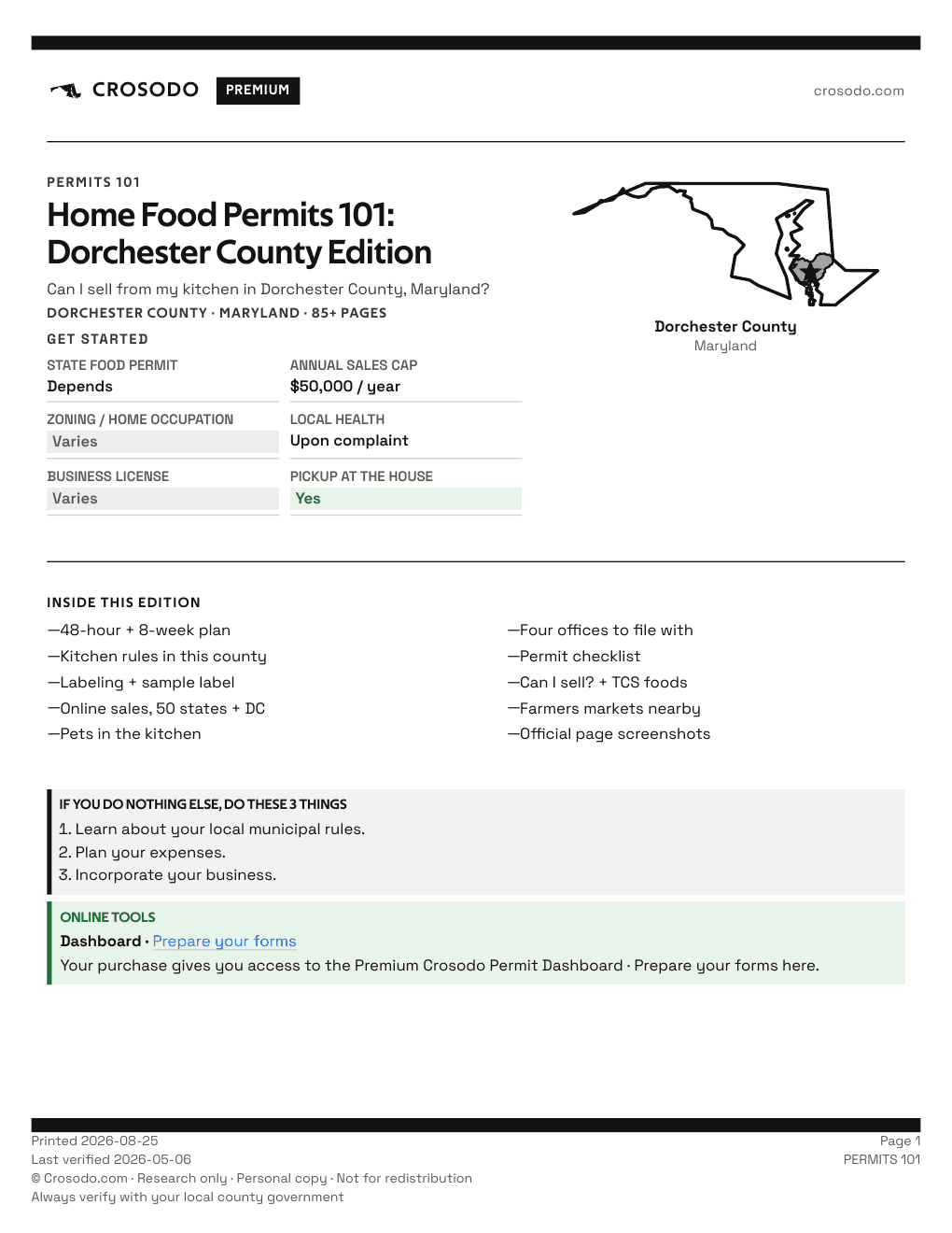 Permit Guide 101 cover for Dorchester County