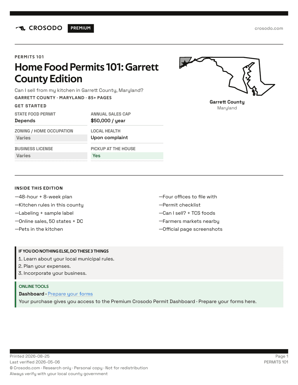 Permit Guide 101 cover for Garrett County