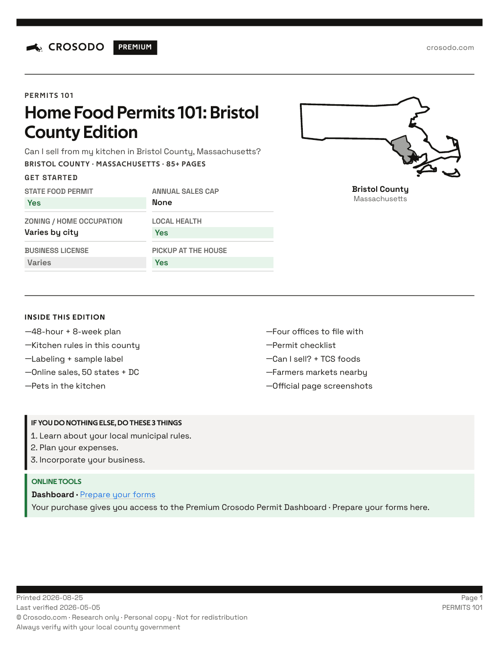 Permit Guide 101 cover for Bristol County