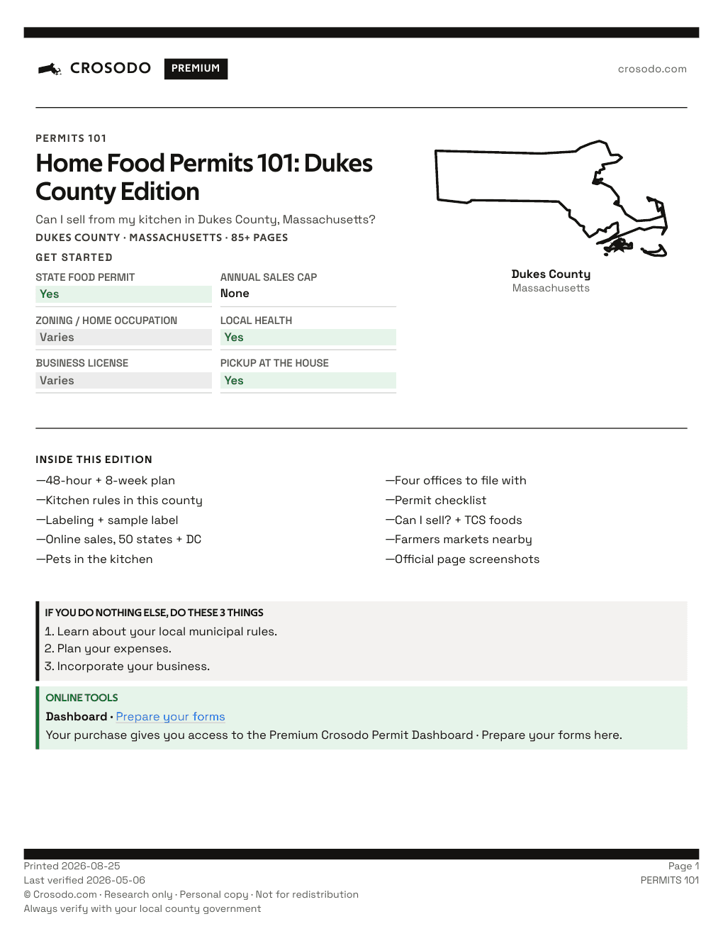 Permit Guide 101 cover for Dukes County