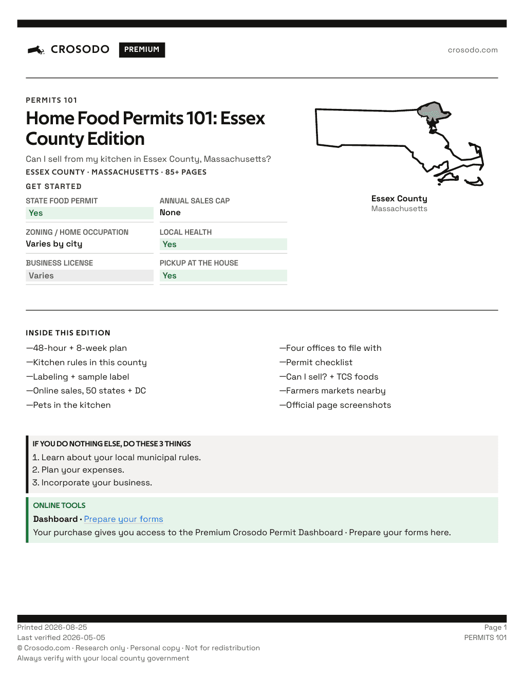 Permit Guide 101 cover for Essex County