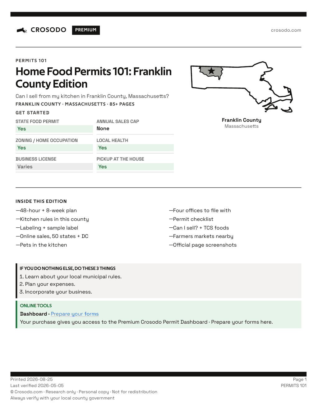 Permit Guide 101 cover for Franklin County