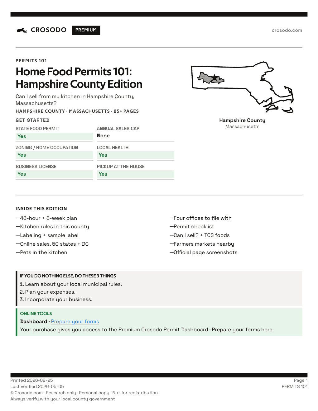 Permit Guide 101 cover for Hampshire County