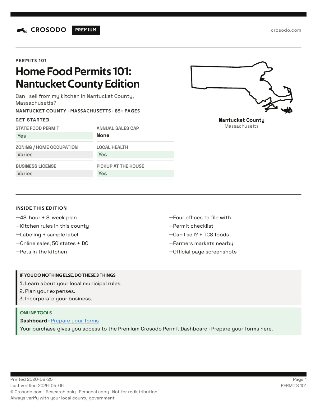 Permit Guide 101 cover for Nantucket County