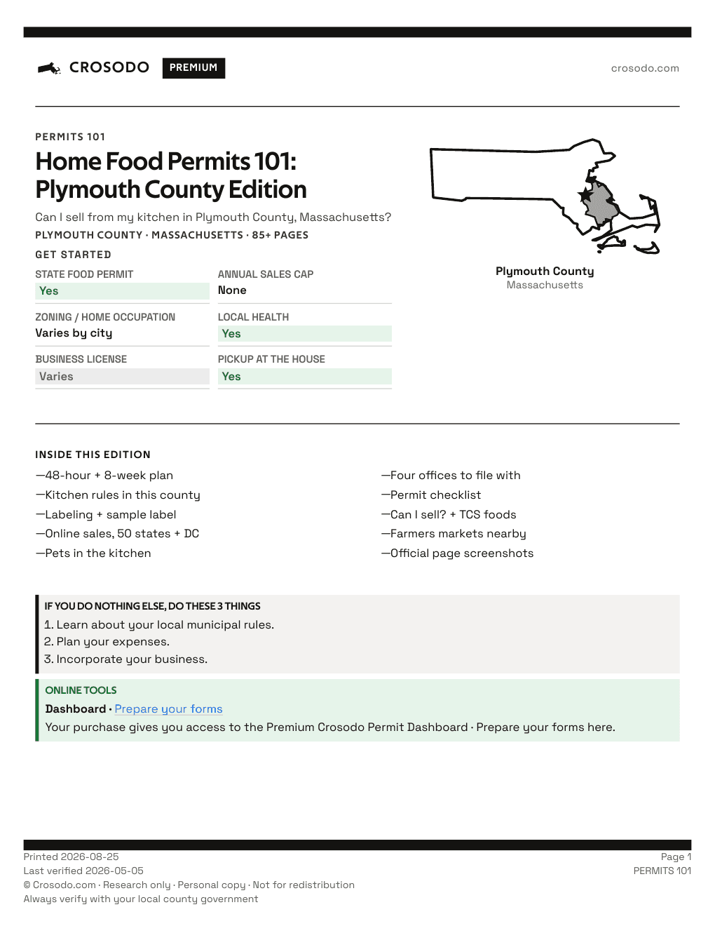 Permit Guide 101 cover for Plymouth County