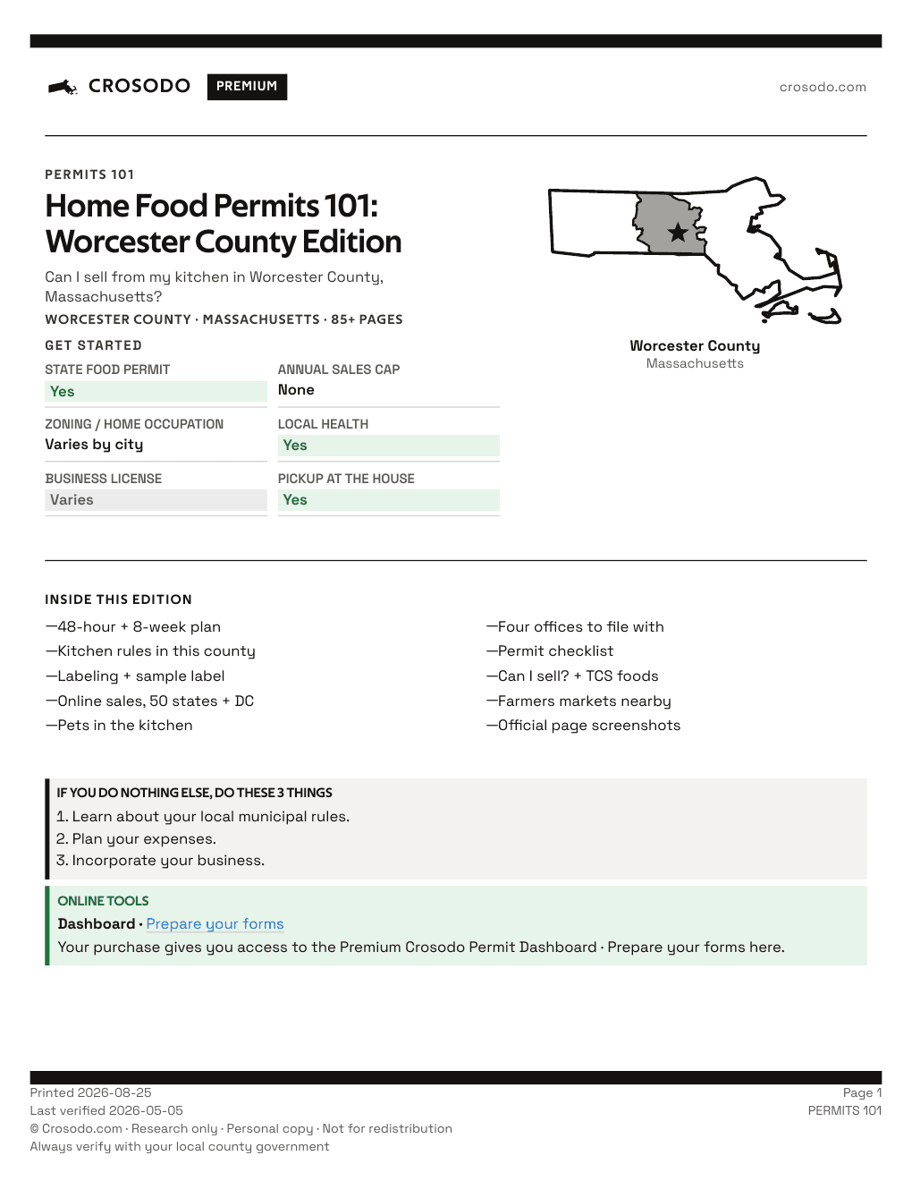 Permit Guide 101 cover for Worcester County