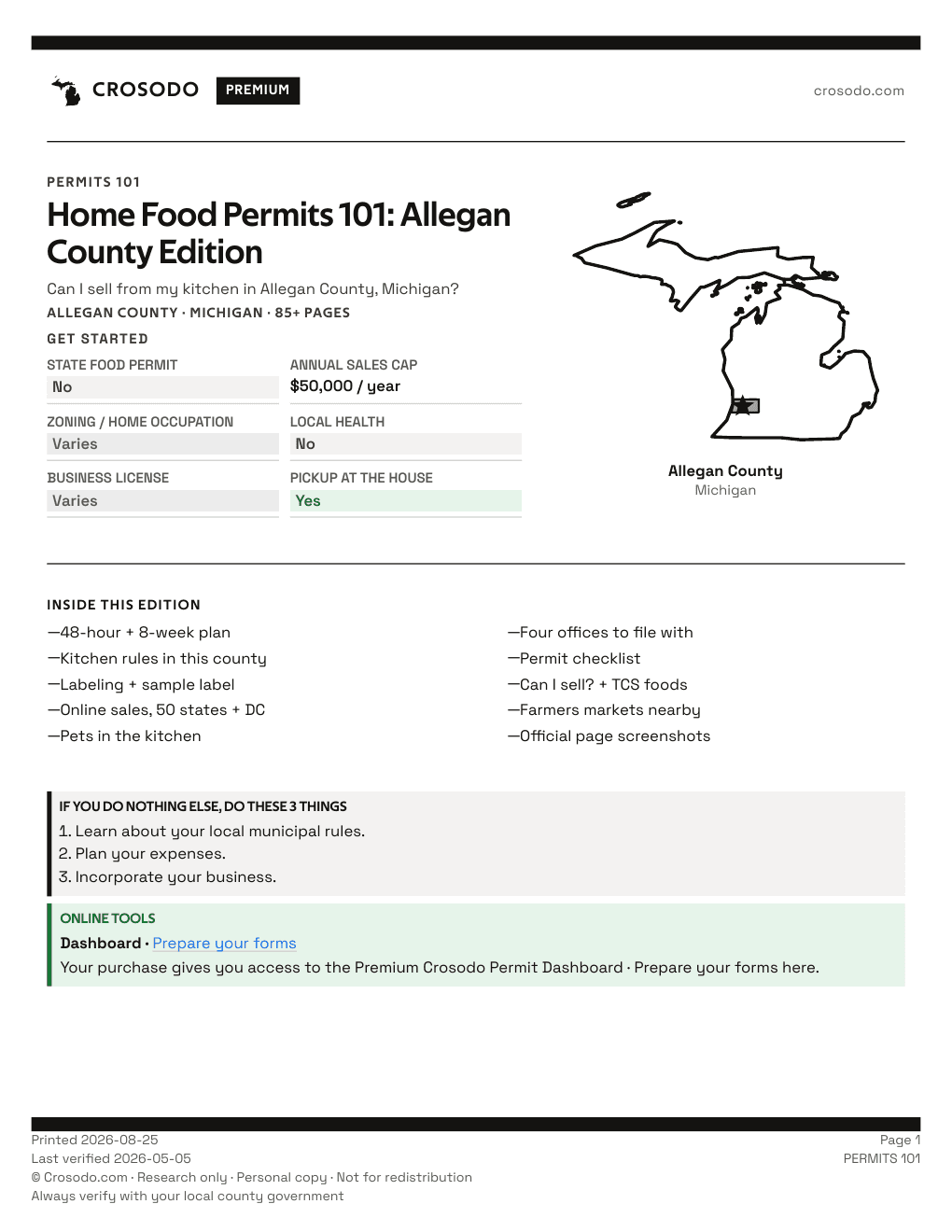 Permit Guide 101 cover for Allegan County