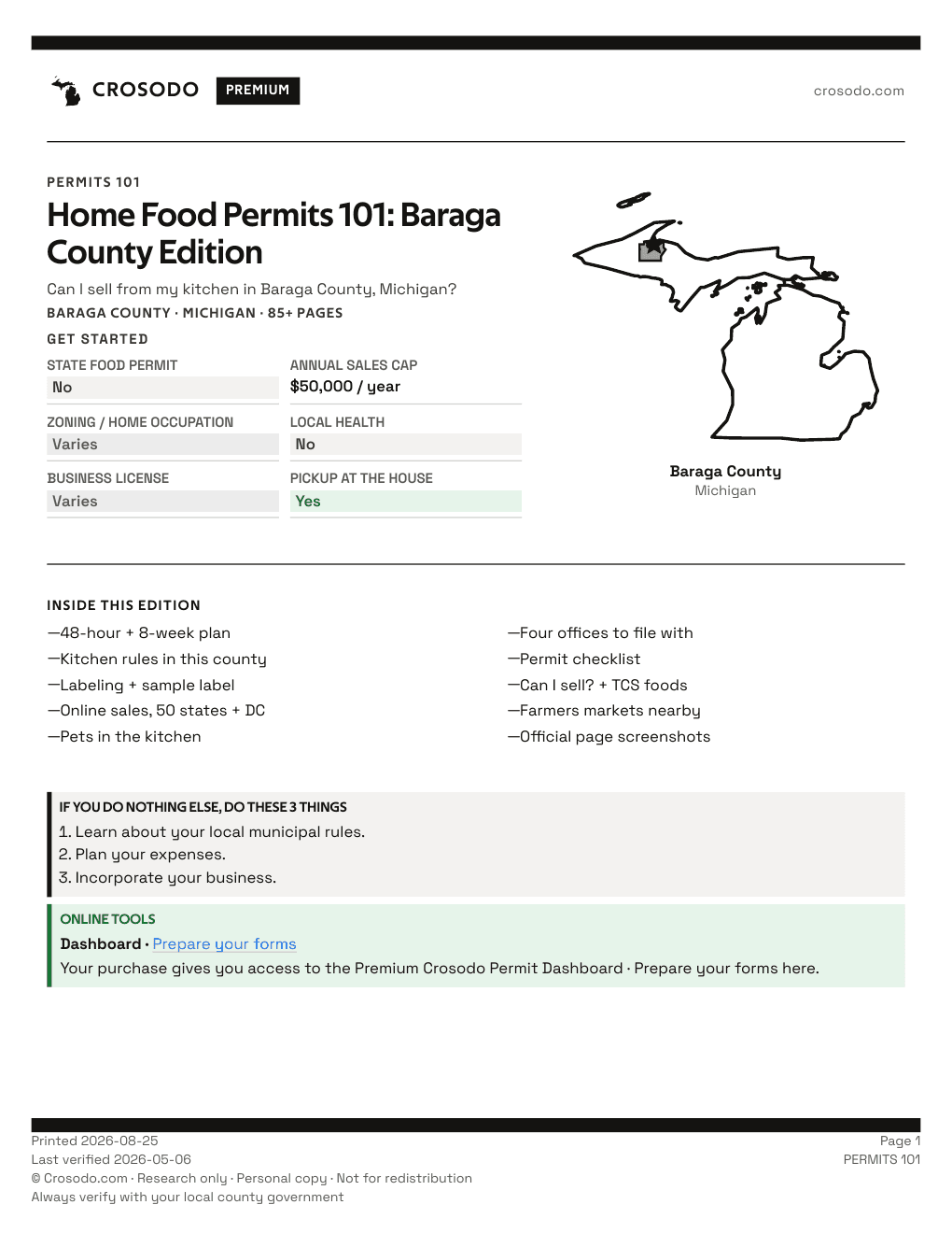 Permit Guide 101 cover for Baraga County