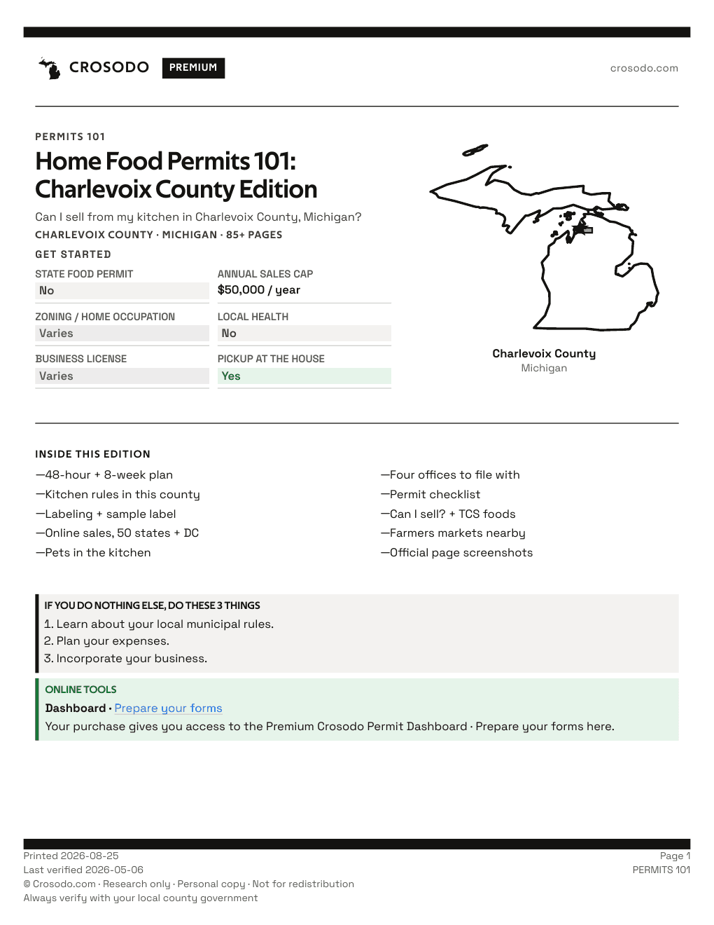 Permit Guide 101 cover for Charlevoix County