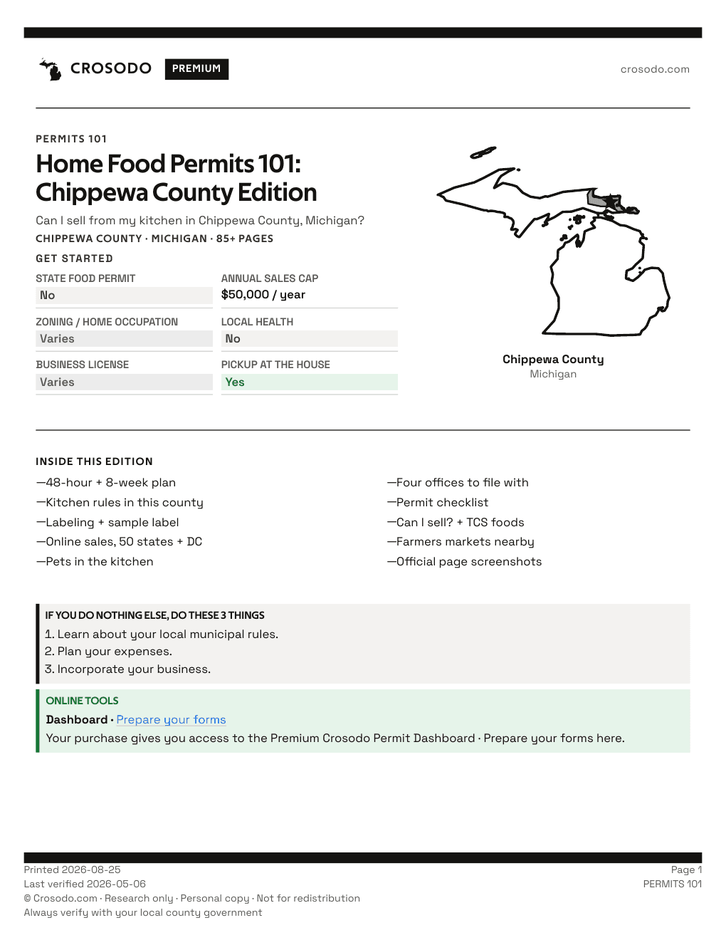 Permit Guide 101 cover for Chippewa County