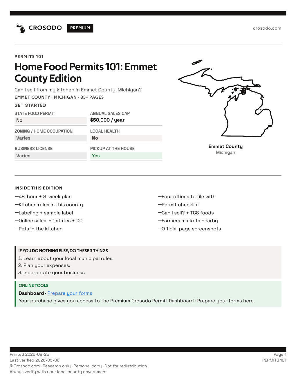 Permit Guide 101 cover for Emmet County
