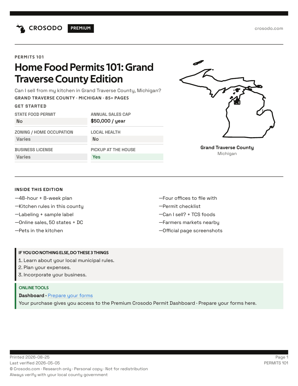 Permit Guide 101 cover for Grand Traverse County