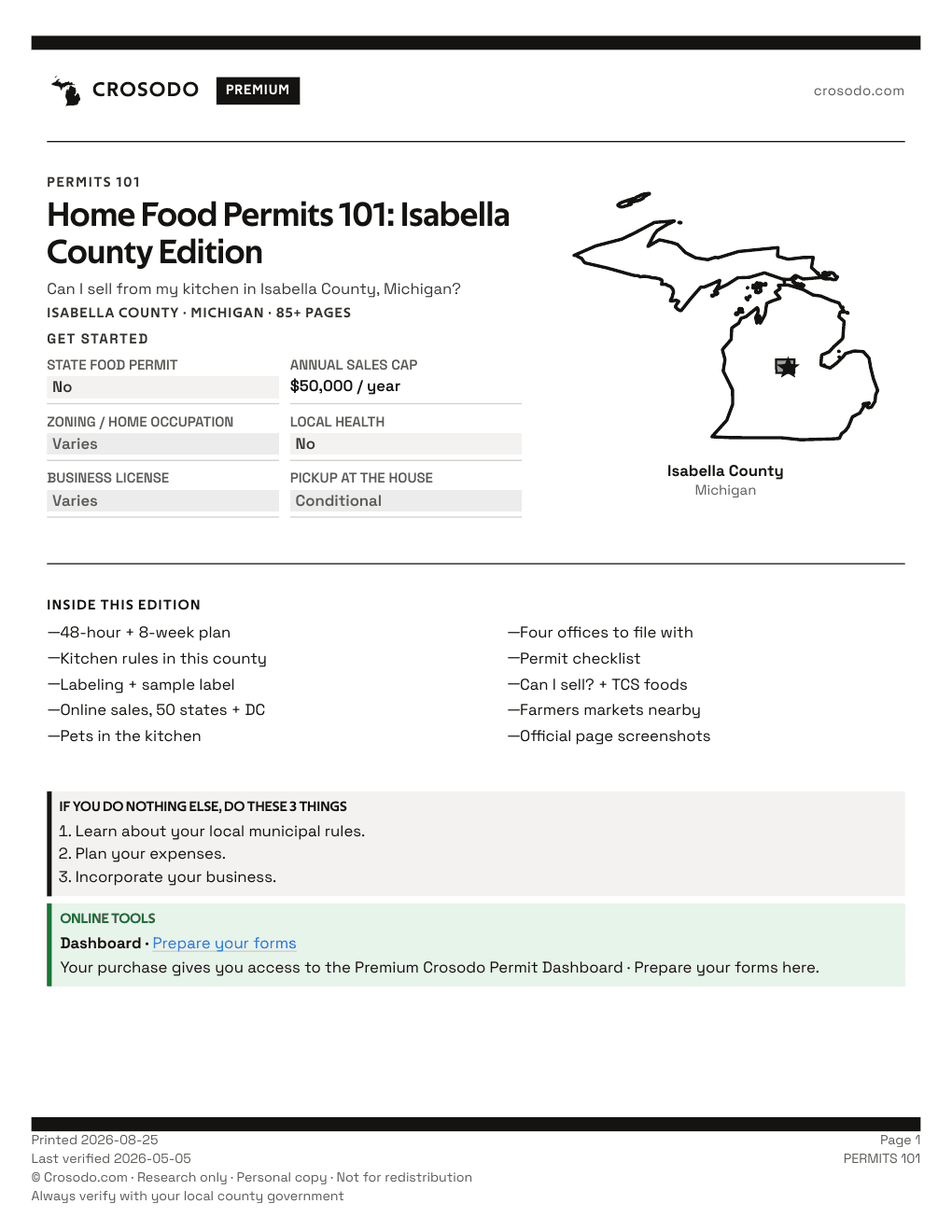 Permit Guide 101 cover for Isabella County